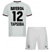 Camiseta Bayer Leverkusen Edmond Tapsoba #12 Segunda Equipación Replica 2023-24 para niños mangas cortas (+ Pantalones cortos)